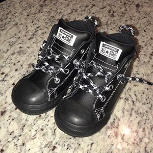 Brand New Black Leather Converse Hightop